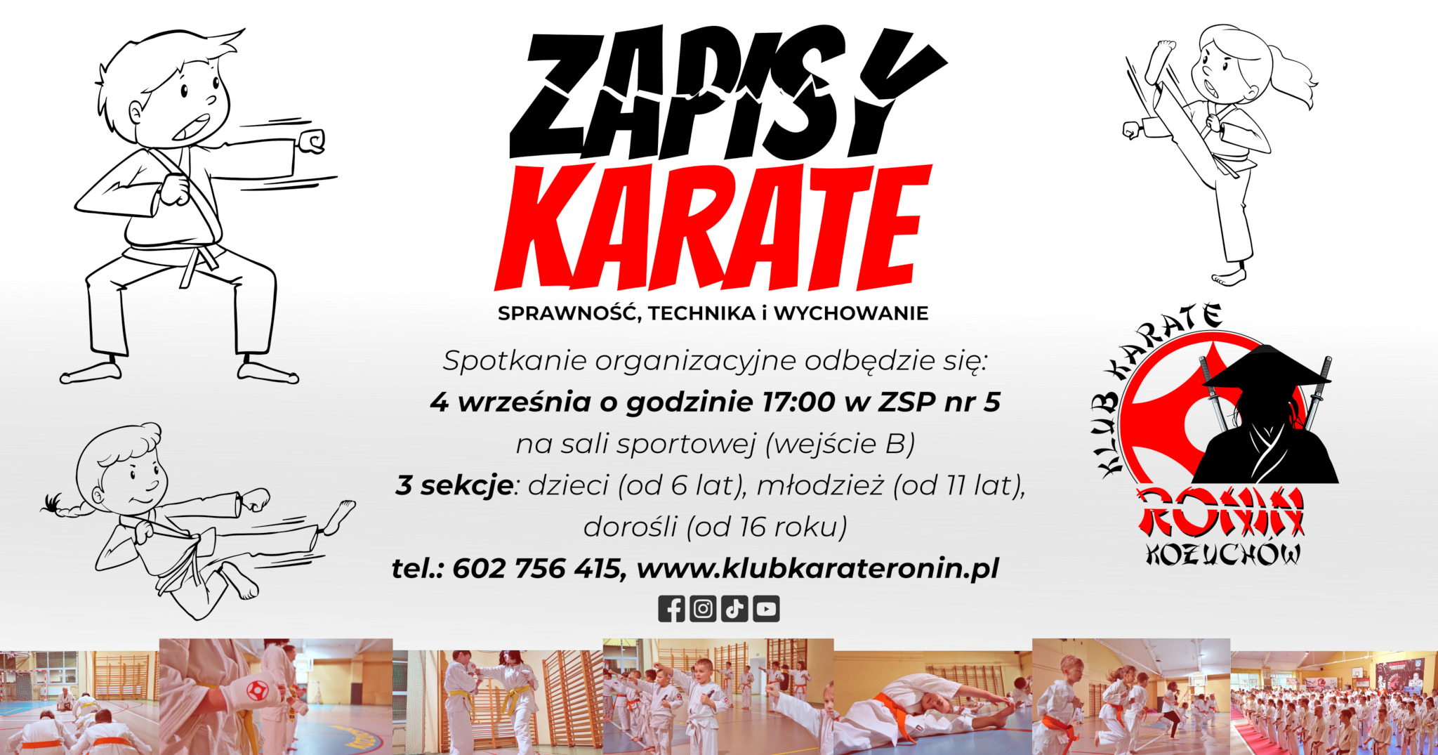 Zapisy do Klubu Karate Ronin Kożuchów 2023